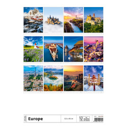 Falinaptár képes 315 x 450 mm, fehér lapokkal Europe Dayliner 2026. Író- irodaszer, papíráru Dayliner