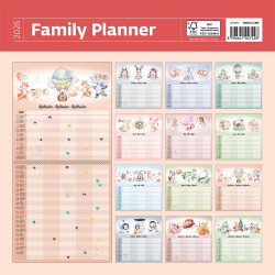 Falinaptár képes 300 x 300 mm, fehér lapokkal Family Planner Dayliner 2026. Író- irodaszer, papíráru Dayliner