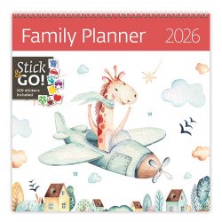 Falinaptár képes 300 x 300 mm, fehér lapokkal Family Planner Dayliner 2026. Író- irodaszer, papíráru Dayliner