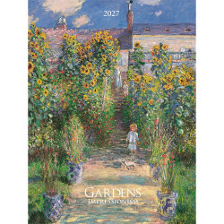 Falinaptár képes 420 × 560 mm, fehér lapokkal Gardens Impressionism Dayliner 2027.