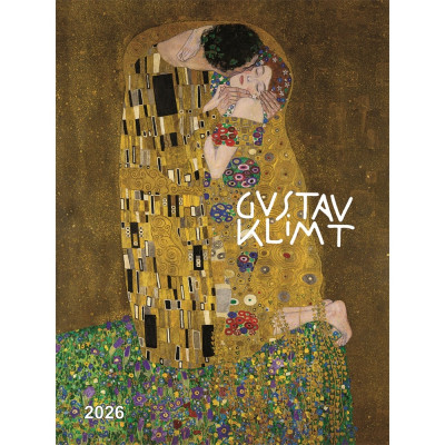 Falinaptár képes 420 × 560 mm, fehér lapokkal Gustav Klimt Dayliner 2026.