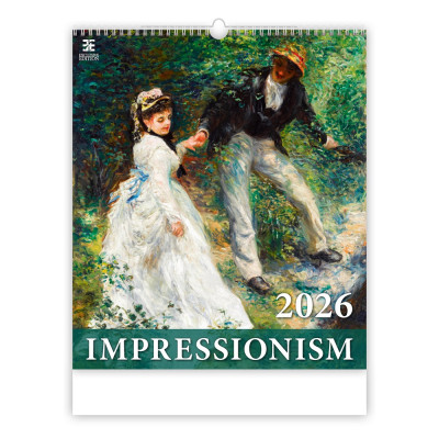 Falinaptár képes 450 × 520 mm, fehér lapokkal Impressionism Dayliner 2026.