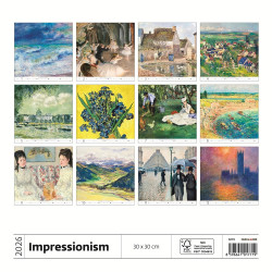 Falinaptár képes 300 x 300 mm, fehér lapokkal Impressionism Dayliner 2026.