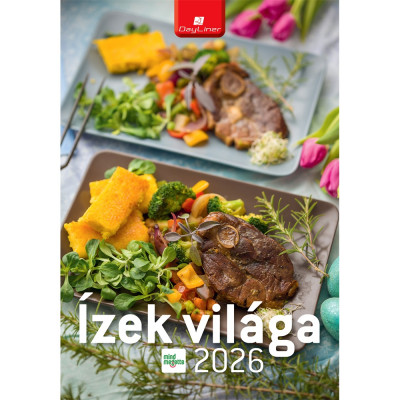 Falinaptár képes 230 x 330 mm, fehér lapokkal Ízek világa Dayliner 2026.