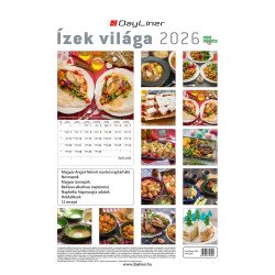 Falinaptár képes 230 x 330 mm, fehér lapokkal Ízek világa Dayliner 2026. Író- irodaszer, papíráru Dayliner