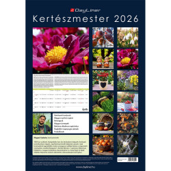 Falinaptár képes 340 × 485 mm, fehér lapokkal Kertészmester Dayliner 2026.