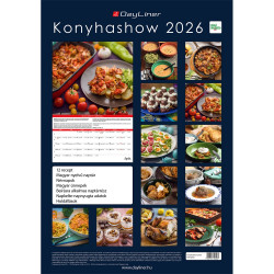 Falinaptár képes 340 × 485 mm, fehér lapokkal KonyhaShow Dayliner 2026.