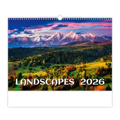 Falinaptár képes 450 × 315 mm, fehér lapokkal Landscapes Dayliner 2026.