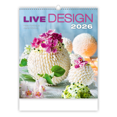 Falinaptár képes 450 × 520 mm, fehér lapokkal Live Design Dayliner 2026.