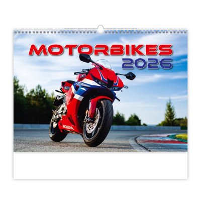 Falinaptár képes 450 × 315 mm, fehér lapokkal Motorbikes Dayliner 2027.