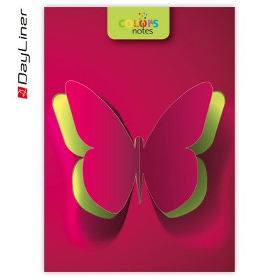 Határidőnapló és jegyzet Colors A5 vonalas, fehér lapokkal Butterfly Dayliner 2027.