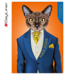 Határidőnapló és jegyzet Colors A5 vonalas, fehér lapokkal Mr. Cat Dayliner 2026. Író- irodaszer, papíráru Dayliner