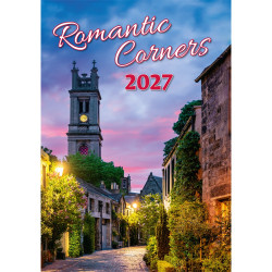 Falinaptár képes 315 x 450 mm, fehér lapokkal Romantic Corners Dayliner 2027.