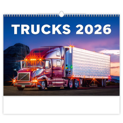 Falinaptár képes 450 × 315 mm, fehér lapokkal Trucks in Action Dayliner 2026.