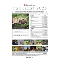 Falinaptár képes 230 x 330 mm, fehér lapokkal Vadászat Dayliner 2026.
