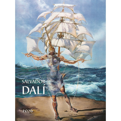 Falinaptár képes 420 × 560 mm, fehér lapokkal Salvador Dalí  Dayliner 2026.
