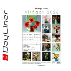 Falinaptár képes 230 x 330 mm, fehér lapokkal Virágok Dayliner 2026. Író- irodaszer, papíráru Dayliner