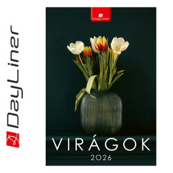 Falinaptár képes 230 x 330 mm, fehér lapokkal Virágok Dayliner 2026. Író- irodaszer, papíráru Dayliner