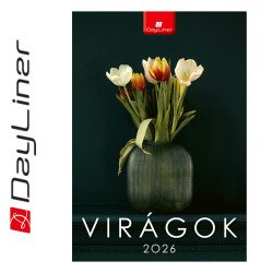 Falinaptár képes 230 x 330 mm, fehér lapokkal Virágok Dayliner 2026. Író- irodaszer, papíráru Dayliner