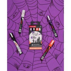 Krétamarker folyékony 1,8-2,5mm Uni-Posca PWE-5M 4 db-os Halloween készlet Író- irodaszer, papíráru Uni