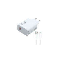 Töltő hálózati XIAOMI HYPERCHARGE COMBO USB aljzat (90W, gyorstöltő + Type-C kábel) fehér Telefontöltő REDMI