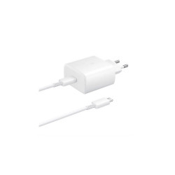 Töltő hálózati SAMSUNG Type-C aljzat (45W, PD gyorstöltő + 100cm Type-C kábel) fehér Telefontöltő Samsung