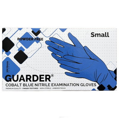 Gumikesztyű nitril púdermentes S 100 db/doboz GUARDER® Industry kék