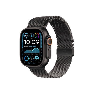 Okosóra APPLE Watch Ultra2 v2 Cellular 49mm Black titanium Case with Black titanium Milanese Loop - S