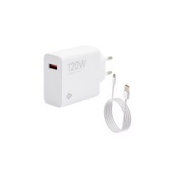 Töltő hálózati XIAOMI USB aljzat (120W, PD gyorstöltő 3.0 + Type-C kábel) fehér Telefontöltő REDMI