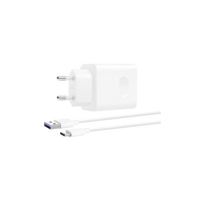 Töltő hálózati HUAWEI USB aljzat (18W, gyorstöltő + Type-C kábel) fehér