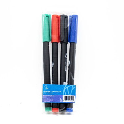 Rostirón, tűfilc alkoholos készlet, 0,5mm OHP Bluering® F, 4 klf. szín Rostirón, tűfilc alkoholos készlet, 0,5mm OHP Bluering® F, 4 klf. szín
