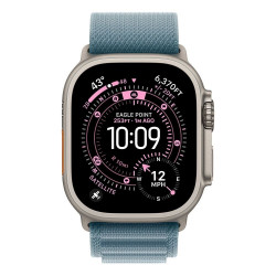 Okosóra Apple Watch Ultra 3 Cellular 49mm Natural Titanium Case with Light Blue Alpine Loop - Medium
