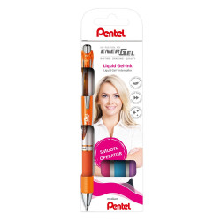 Rollertoll zselés 0.7mm, Pentel EnerGel BL77-4, írásszín narancs, pink, világoskék, lila Író- irodaszer, papíráru Pentel