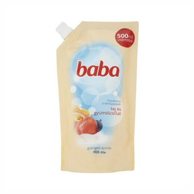Folyékony szappan utántöltő 500 ml Baba Tej és Gyümölcs Folyékony szappan utántöltő 500 ml Baba Tej és Gyümölcs