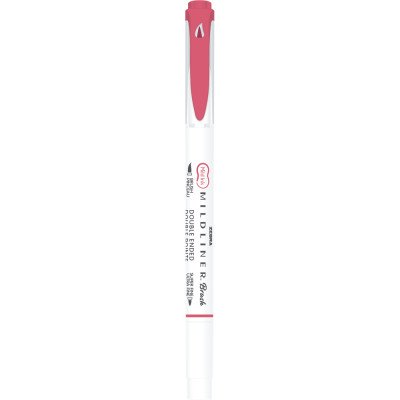 Ecsettol kétvégű Zebra Mildliner Cool & Refined, piros