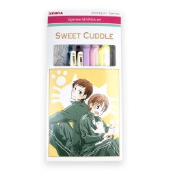 Írószer készlet, Zebra Manga Set, Sweet cuddle, 5 darabos Író- irodaszer, papíráru Zebra