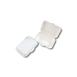 Papírdoboz ételes 1 részes HP2, 18,28 x 13,71 x 6,85 cm komposztálható cukornád 150 db/csomag, natúr