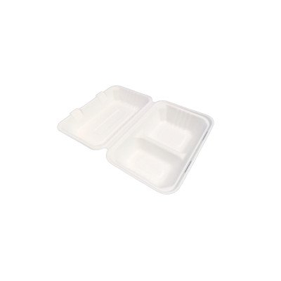 Papírdoboz ételes 2 részes 23 x 15 x 8 cm komposztálható cukornád 125 db/csomag natúr