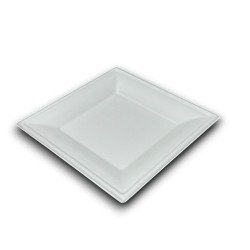 Papírtányér szögletes 26 x 26 cm komposztálható cukornád 50 db/csomag natúr Street food - party kellékek Egyéb