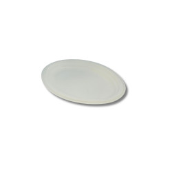 Papírtányér ovális 25,4  x 19,05 cm komposztálható cukornád 125 db/csomag natúr