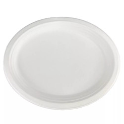 Papírtányér ovális 25,4  x 19,05 cm komposztálható cukornád 125 db/csomag natúr