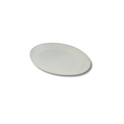 Tányér lapos ovális 25,4 x 19,05 cm komposztálható cukornád 125 db/csomag, natúr Levestál, tányér Egyéb