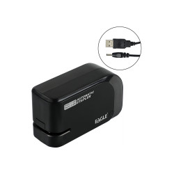 Tűzőgép elektromos 20lap, 24/6 és 26/6  elemmel és USB kábelel is működtethető fekete EAGLE EG-1610 Irodatechnika, kellékei Eagle