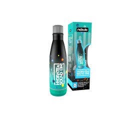 Palack, thermo, beépített bluetooth hangszóróval 460 ml fekete-türkiz, Nebulo Író- irodaszer, papíráru Nebulo