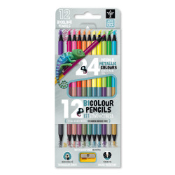 Színes ceruza készlet, kétvégű , 12/24, hegyezővel Ars Una 24 klf. neon/metál szín, Író- irodaszer, papíráru Ars Una