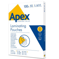 Lamináló fólia A3, 80 mic. 100 db/doboz, Apex Light Irodatechnika, kellékei Apex