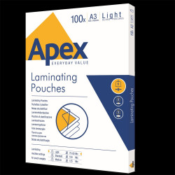 Lamináló fólia A3, 80 mic. 100 db/doboz, Apex Light Irodatechnika, kellékei Apex