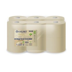 Toalettpapír 2 rétegű közületi átmérő 18,2 cm laponkénti adagolás 12 tek/csom EcoNatural L-ONE MI Lucart_812506 havana Iroda üzemeltetés, munkavédelem Lucart