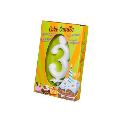 Számgyertya csomagolt 3 fehér Iroda üzemeltetés, munkavédelem Egyéb