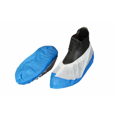 Egyszer használatos cipővédő megerősített 100 db/csomag kék/fehér
